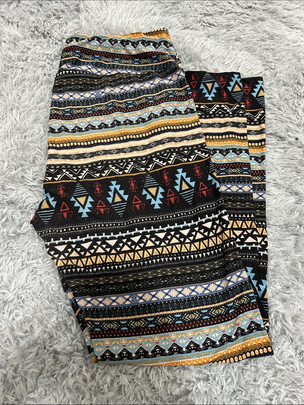 LuLaRoe Aztec Stripe Leggings - Black, Blue, Yellow, Red, Cream